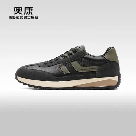 【门店发货】Aokang奥康秋季新款时尚休闲鞋男运动拼接减震鞋商品大图