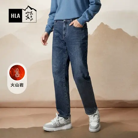 HLA/海澜之家暖+牛仔裤秋冬季新款循迹山不在高保暖加厚裤子男士商品大图