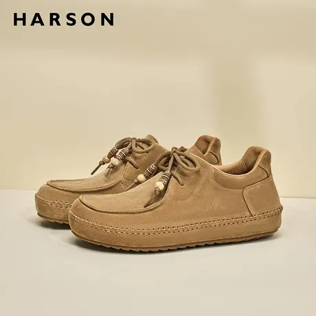 哈森男鞋秋冬新款吐司勃肯鞋男款全包软底防滑男士皮鞋商务休闲鞋商品大图