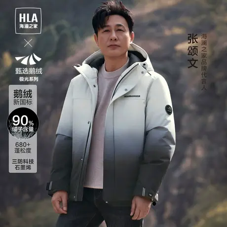 【张颂文同款】海澜之家三防石墨烯鹅羽绒服23秋冬新冲锋衣外套男图片