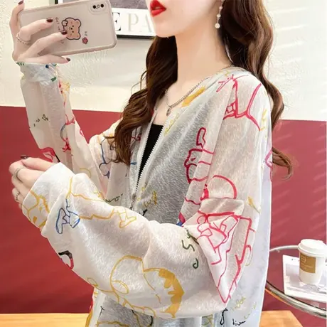 户外透气防晒衣女2023新款夏季韩版宽松大码冰丝薄款休闲开衫外套图片