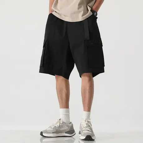 男士美式黑色短裤男夏季潮牌工装中裤五分裤2023年新款休闲裤男款商品大图