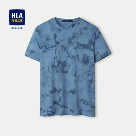 HLA/海澜之家丝光工艺短袖T恤满身印花圆领针织弹力透气短袖男图片