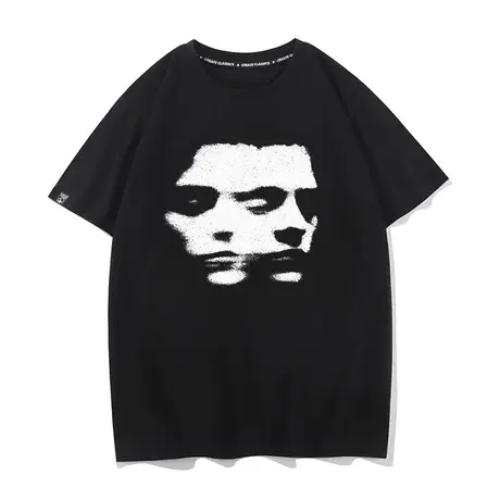 秀洛人面人像多重人格幻影打底衫衣服夏季情侣装纯棉短袖T恤半袖商品大图