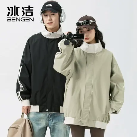 冰洁防泼水美式夹克情侣2024春秋季新款高级感痞帅男女装休闲外套商品大图