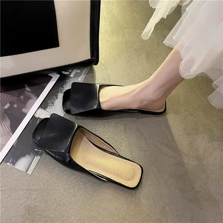 网红爆款包头半拖鞋女夏外穿2024新款法式温柔半拖鞋一脚蹬懒人鞋商品大图