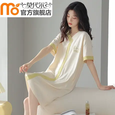 睡裙女夏季睡衣纯棉短袖薄款连衣裙夏天2024年新款全棉家居服外穿商品大图