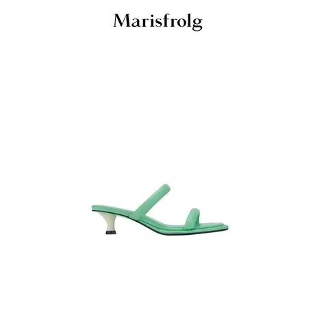 【商场同款】玛丝菲尔年夏季新款绿色休闲小高跟凉鞋商品大图