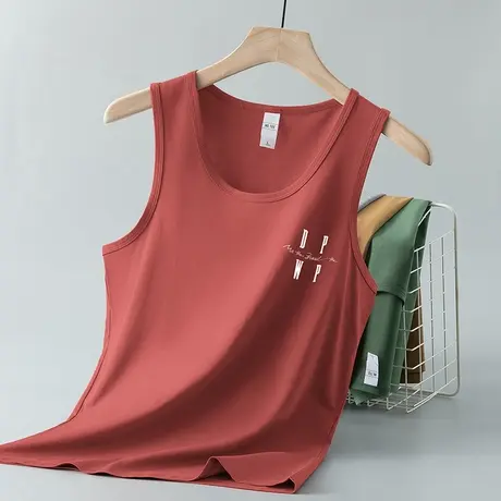 莫代尔背心男夏季冰丝速干凉感无袖t恤跨栏健身运动篮球坎肩吊带商品大图