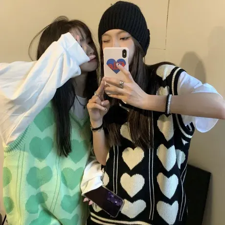 马甲背心针织衫毛衣女日系春秋宽松套头外穿ins慵懒风小个子外套商品大图