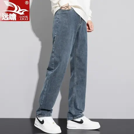 男士牛仔裤2023春秋季新款时尚休闲风潮流百搭宽松直筒长裤子男款商品大图