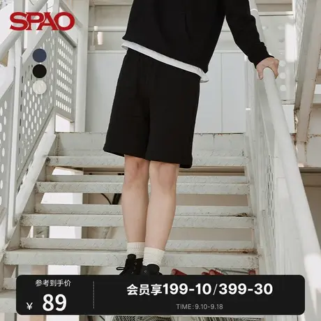 SPAO男士运动裤秋冬季新款宽松百搭纯色休闲运动短裤SPMTC12H01图片