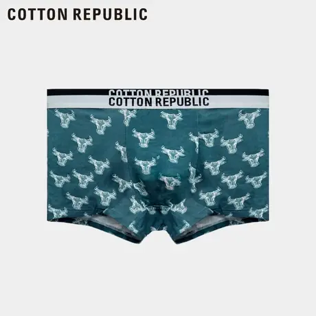 Cotton Republic/棉花共和国男士莫代尔印花平角内裤情侣男学生裤商品大图