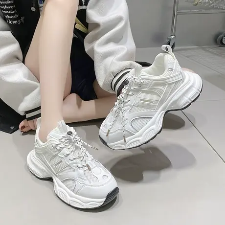 老爹鞋女厚底网面透气百搭跑步鞋运动鞋女鞋子2024春秋新款休闲鞋商品大图