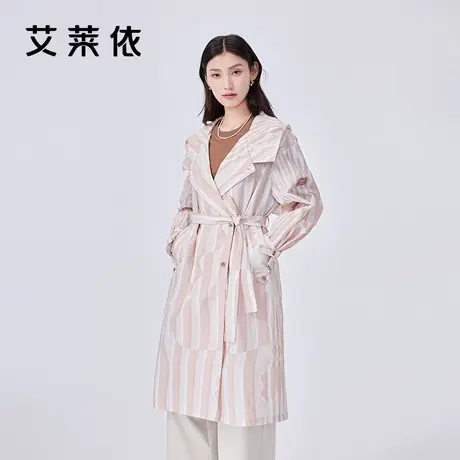艾莱依春夏季风衣式防晒服女upf40+长款连帽设计感气质高级感外套商品大图