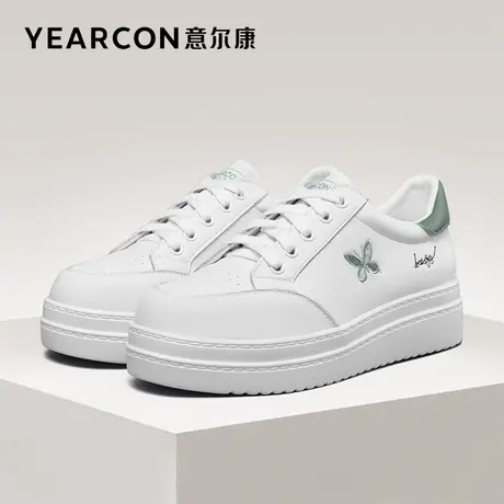 意尔康女鞋春秋季女士单鞋平底小白鞋休闲时尚潮流百搭英伦风ins商品大图