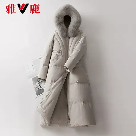 雅鹿大狐狸毛领羽绒服女中长款2022冬季新款宽松保暖加厚外套高端商品大图