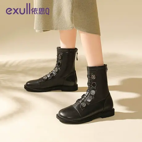 exull/依思Q马丁靴女秋冬2023年百搭靴子工装靴休闲短靴单靴图片