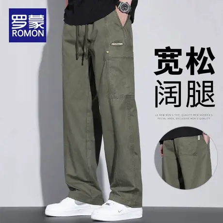 罗蒙美式潮牌工装裤子男夏季薄款宽松直筒阔腿裤2025新款休闲长裤商品大图