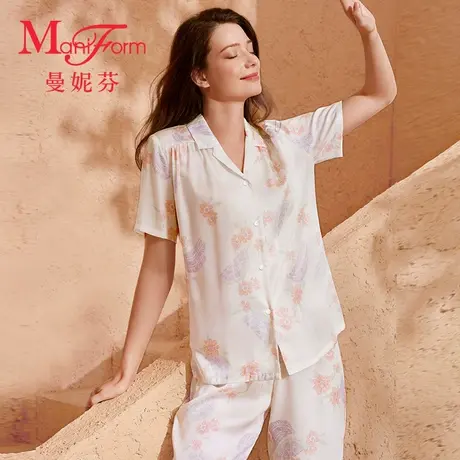曼妮芬柔软亲肤莱赛尔家居服睡衣套装女士舒适起居服20310871商品大图