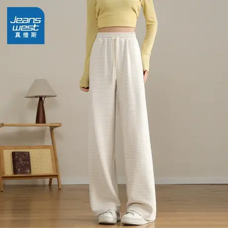 YD真维斯女装长裤2025春季新款宽松显瘦韩版休闲裤子女款纯色长裤商品大图