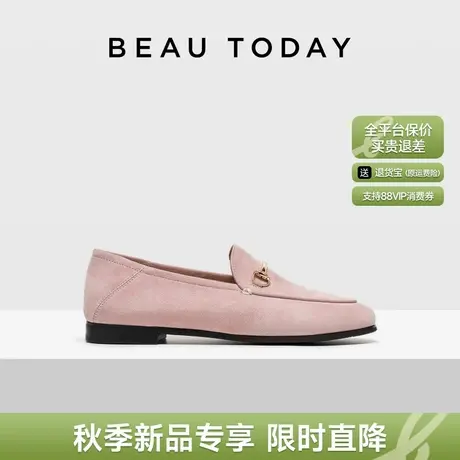 BeauToday平底乐福鞋女款2025新款英伦风小皮鞋BT一脚蹬单鞋女鞋商品大图