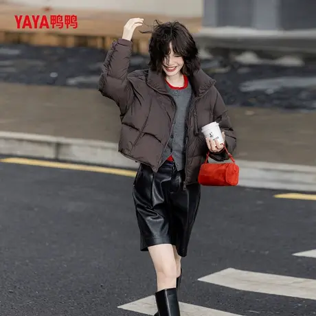 鸭鸭YAYA2025秋冬新款短款休闲时尚百搭潮流加厚保暖羽绒服女外套商品大图