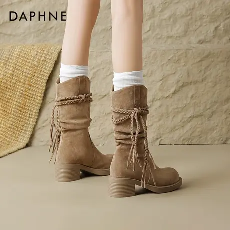 达芙妮西部牛仔靴新疆草原废土风棕色靴子夏季堆堆靴美拉德骑士靴商品大图