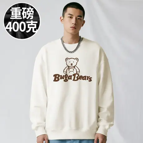 【品牌男装】300斤大码男装潮男港风服饰加肥加大码圆领卫衣秋季商品大图
