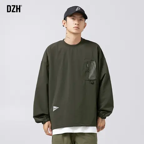 男士日系长袖卫衣男春秋款2023新款潮男装衣服速干多功能口袋外套商品大图