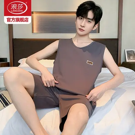 浪莎睡衣男士夏季2026新款纯棉短袖薄宽松大码可外穿家居服套装HJ商品大图