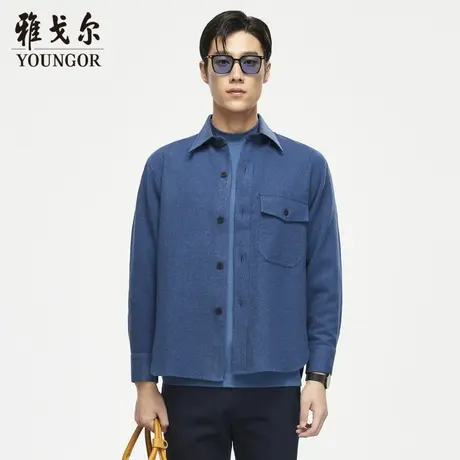 【外套式衬衫】D系雅戈尔衬衫冬季商务休闲羊毛保暖工装长袖衬衫商品大图