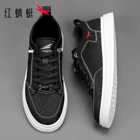 红蜻蜓男鞋2025秋季新款板鞋厚底增高男士休闲鞋一脚蹬帆布鞋男款商品大图