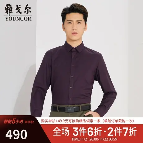 【商场同款】雅戈尔衬衫春季官方商务休闲免烫柔软易打理长袖衬衫商品大图