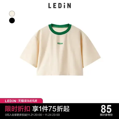 乐町短款上衣休闲夏季新款针织短袖T恤女C5DAC2F04图片