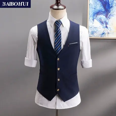 春秋款休闲西装男士马甲韩版修身青年时尚潮流马夹男英伦背心坎肩图片
