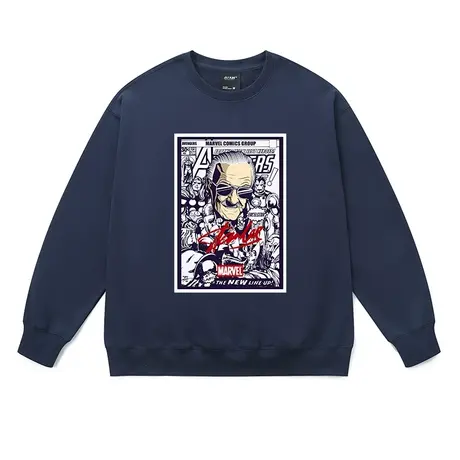 秋冬款男女情侣卫衣斯坦李漫威系列卡通印花休闲宽松潮牌运动上衣商品大图