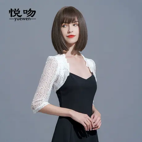 蕾丝小坎肩薄短外套2023新款韩版中袖小披肩女夏百搭短款开衫外搭图片