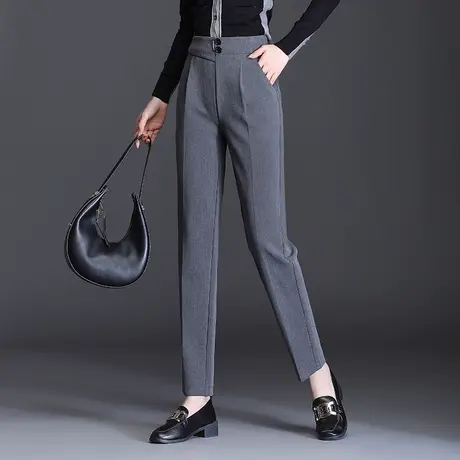 小直筒裤女韩版通勤灰色西装裤2023新款春秋高腰显瘦烟管裤西裤子商品大图