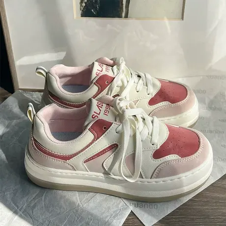 厚底小白鞋女2023新款春秋季休闲德训鞋学生大头鞋韩版百搭板鞋子商品大图