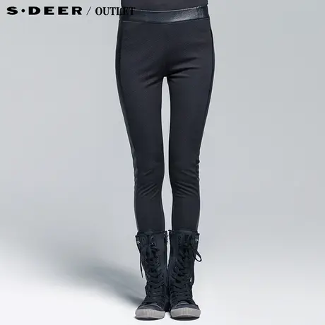 【新品】sdeer圣迪奥专柜正品女冬装拼接设计女士打底裤3480859商品大图
