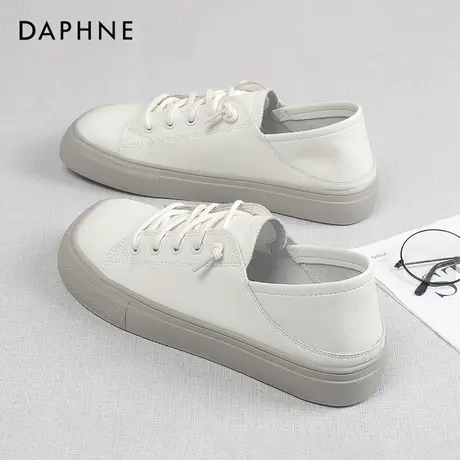 达芙妮小白鞋女夏季薄款女2022新款平底鞋板鞋女帆布鞋方头鞋子女商品大图