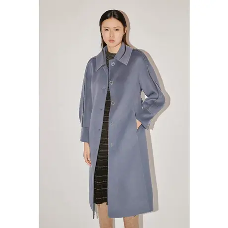 【呼呼专享】COVER冬季小落肩灯笼袖羊毛双面呢毛呢外套商品大图