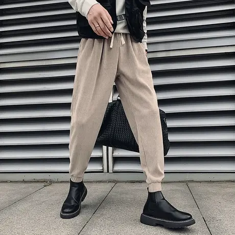 卫裤男春秋季潮牌宽松束脚裤2022新款个性哈伦学生运动休闲裤裤子商品大图