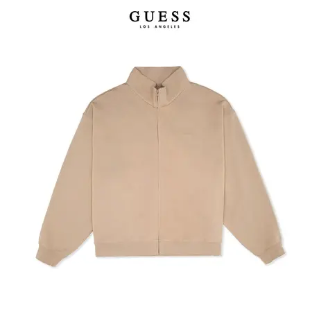 GUESS女士纯色休闲运动开衫立领卫衣-Q4PQ14K2Q40图片
