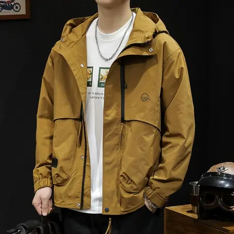 冲锋衣外套男春季2024新款潮牌男装工装大码男款男士美式夹克春秋图片