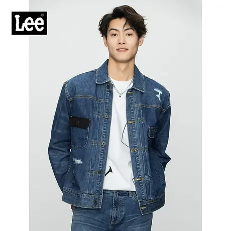 Lee商场同款22春101+舒适黑色男士牛仔外套LMT0015226VG00FA00511图片