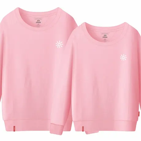 Ohlyah品牌情侣男女装粉色春卫衣打底简单纯色韩范修身休闲棉衫潮图片