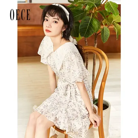 Oece法式淑女连衣裙2023年春夏新款女装气质仙女裙春短袖碎花裙子图片