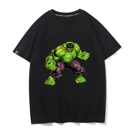 秀洛绿巨人夏季男士学生t恤短袖宽松半袖纯棉潮流圆领体恤打底衫商品大图